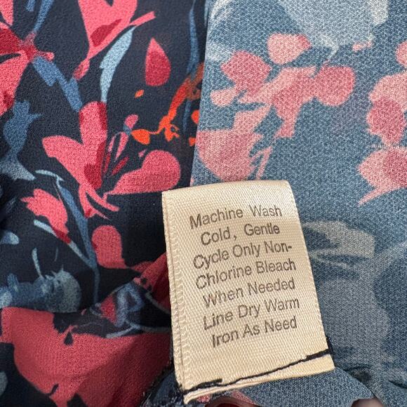 Standards & Practices Size 2X Dress Maxi Asymmetric High Low Long Sleeve Floral - Picture 8 of 13